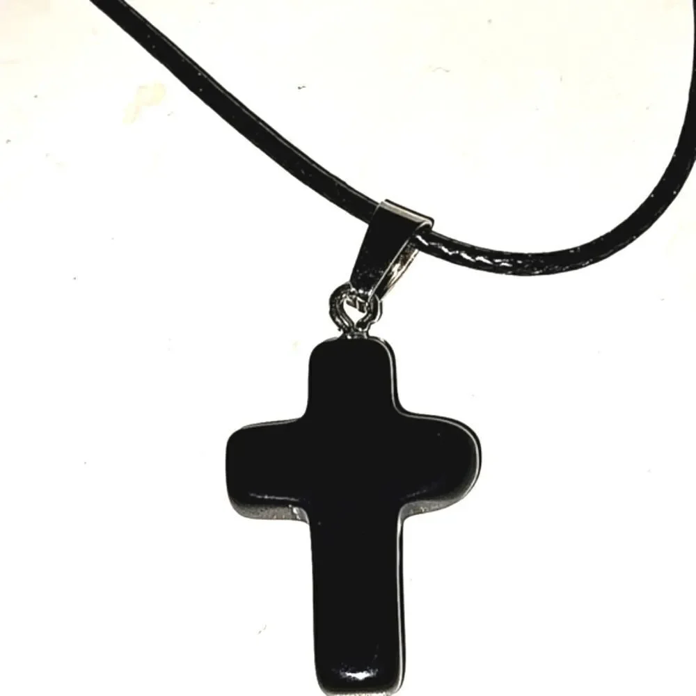 Black Cross Pendant Necklace